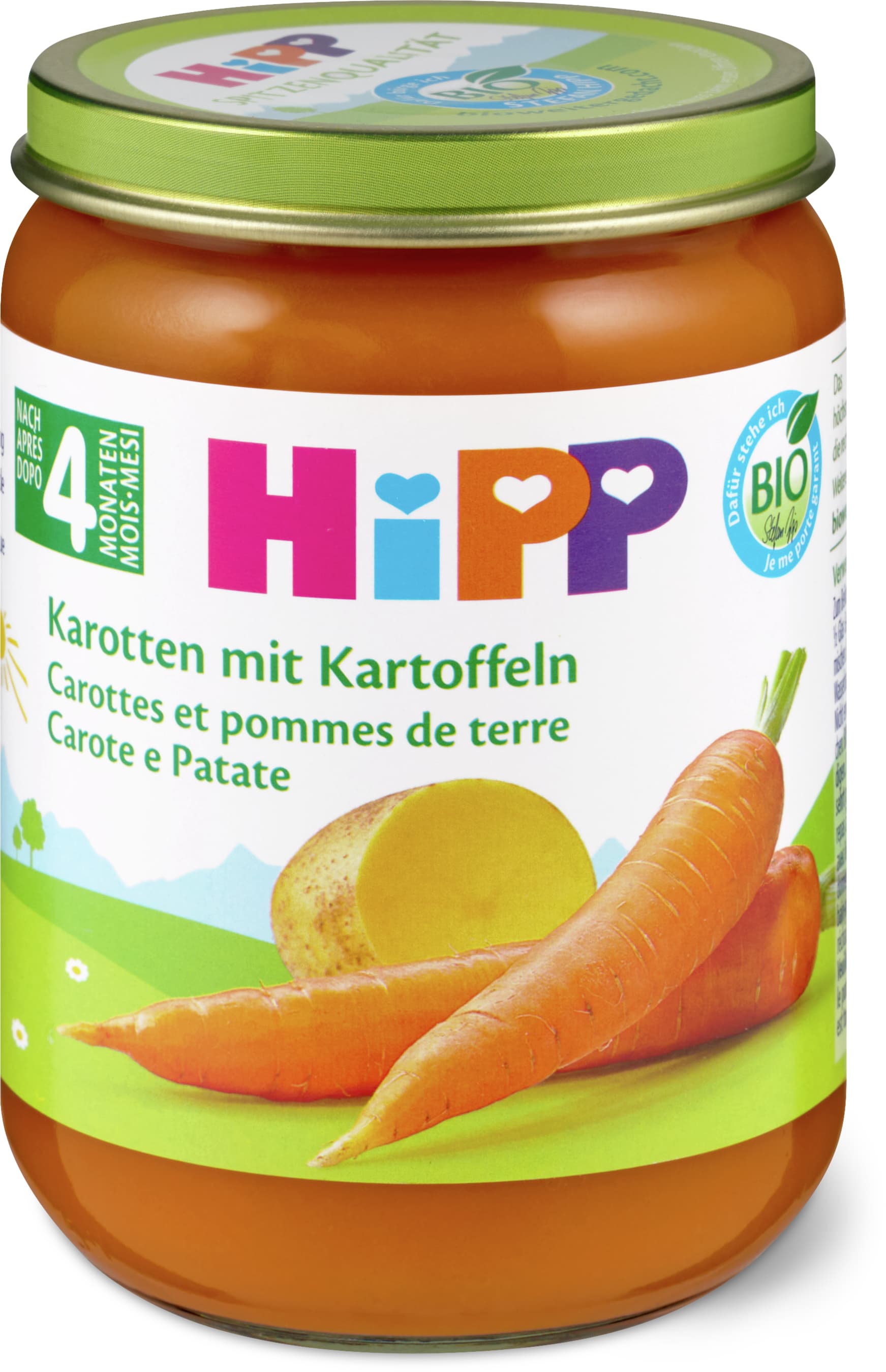 Hipp Carottes et pommes de terre Bio, après 4 mois 190g
